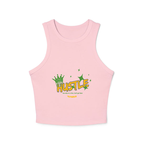 Racer Tank Top - 'Hustle' Crown Design for Women