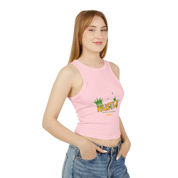 Racer Tank Top - 'Hustle' Crown Design for Women
