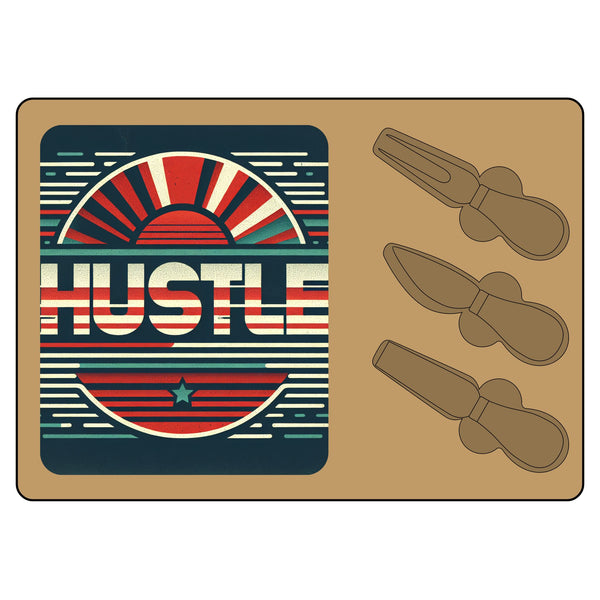 Charcuterie Board - Retro Hustle (Engraving) - Hosting Experience Upgrade Acacia Wood Slate Cheese Lovers Entertaining Statement Piece