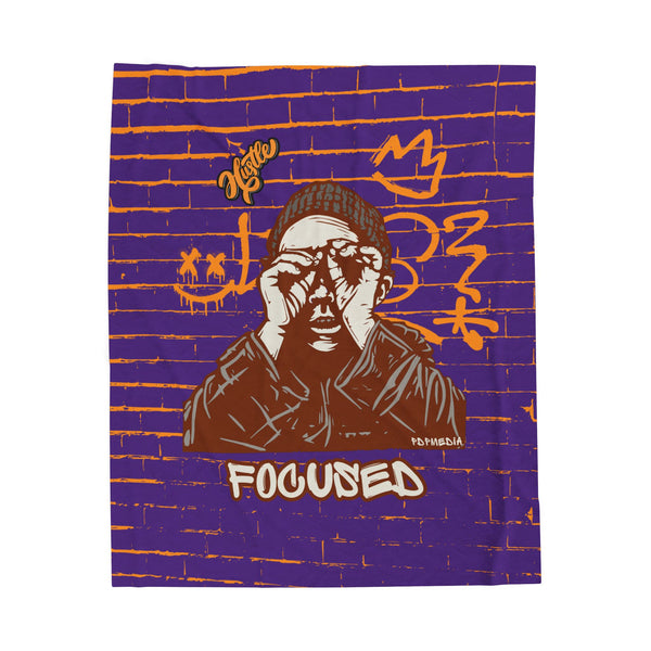 Hustle Mode Plush Blanket - Focused King's Crown (Yellow)