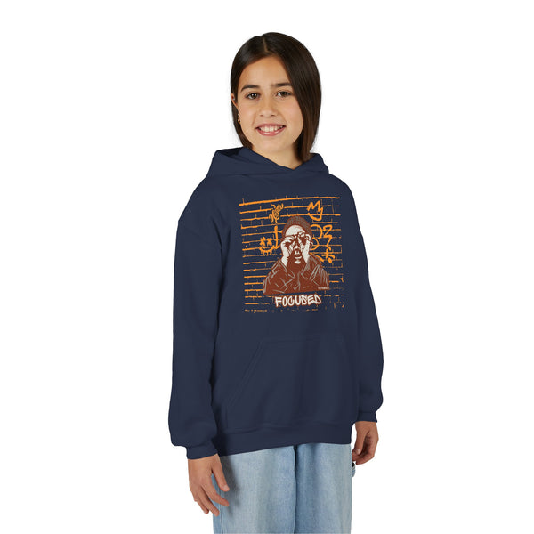 Hustle Mode (Kids) Youth Heavy Blend Hooded Hoodie - Focused (Y)