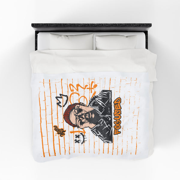 Hustle Mode Plush Blanket - Focused King's Crown (Black)