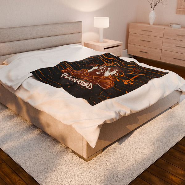 Hustle Mode Plush Blanket - Focused King's Crown (Brown)