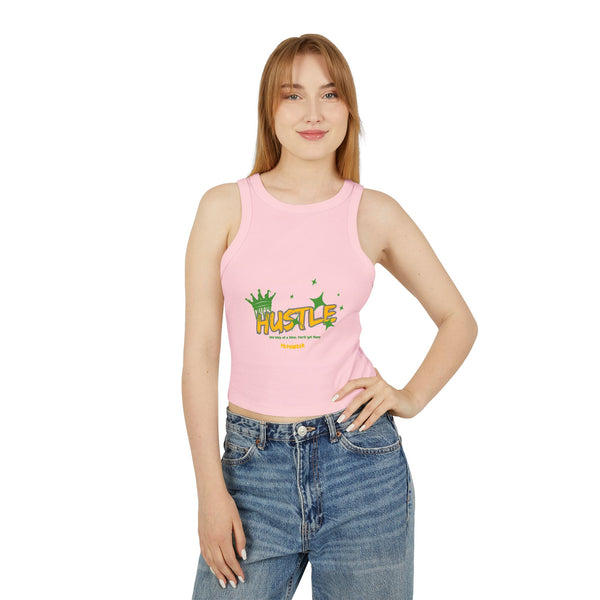 Racer Tank Top - 'Hustle' Crown Design for Women