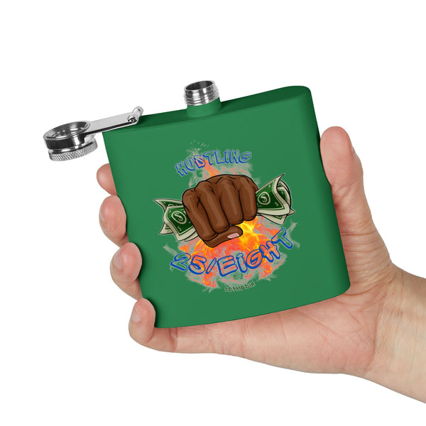 Flask, Hustle Mode - Stainless Steel 6oz (Hustling 25/Eight Blue)