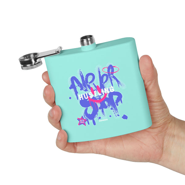 Flask, Hustle Mode - Stainless Steel 6oz (Never Stop)