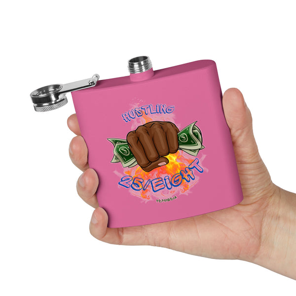 Flask, Hustle Mode - Stainless Steel 6oz (Hustling 25/Eight Blue)