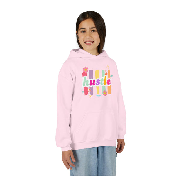 Hustle Mode (Kids) Youth Heavy Blend Hooded Hoodie - Pastel Hustle