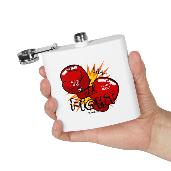 Flask, Hustle Mode - Stainless Steel 6oz (All My Life)