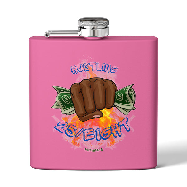 Flask, Hustle Mode - Stainless Steel 6oz (Hustling 25/Eight Blue)