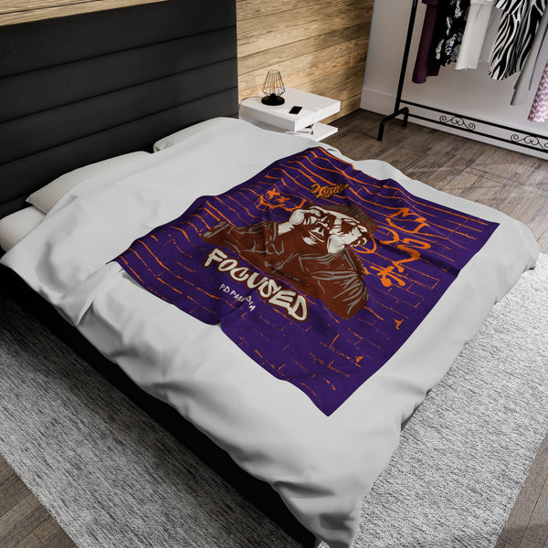 Hustle Mode Plush Blanket - Focused King's Crown (Yellow)