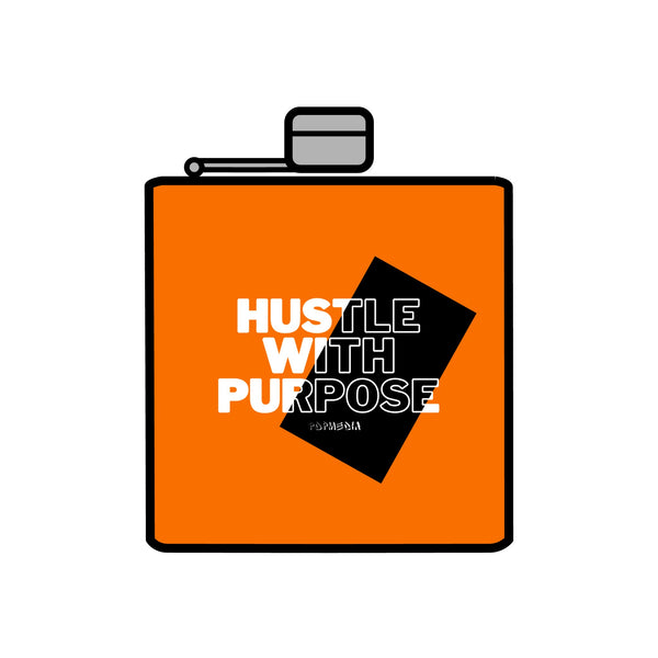 Flask, Hustle Mode - Stainless Steel 6oz (Hustle With Purpose)