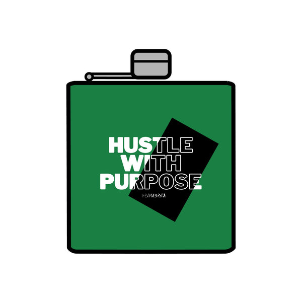 Flask, Hustle Mode - Stainless Steel 6oz (Hustle With Purpose)