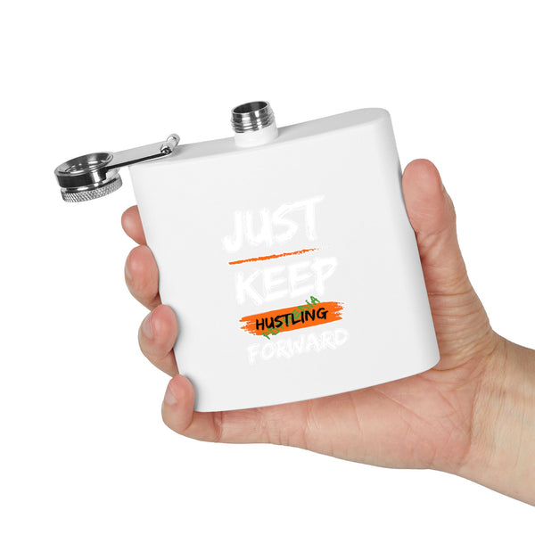 Flask, Hustle Mode - Stainless Steel 6oz (Keep Hustling Forward)