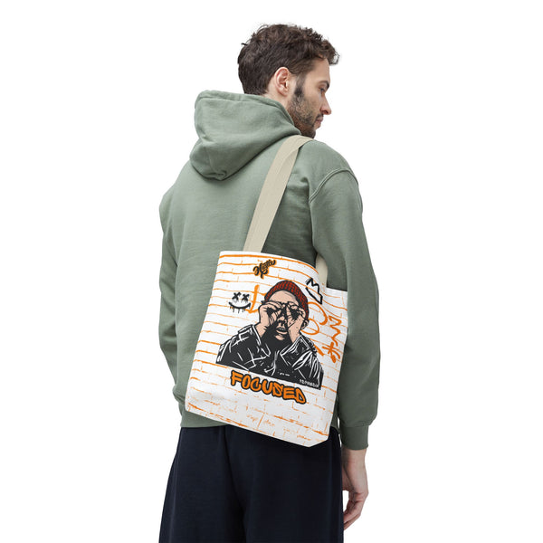 Hustle Mode Tote Bag - Focused Black Crown