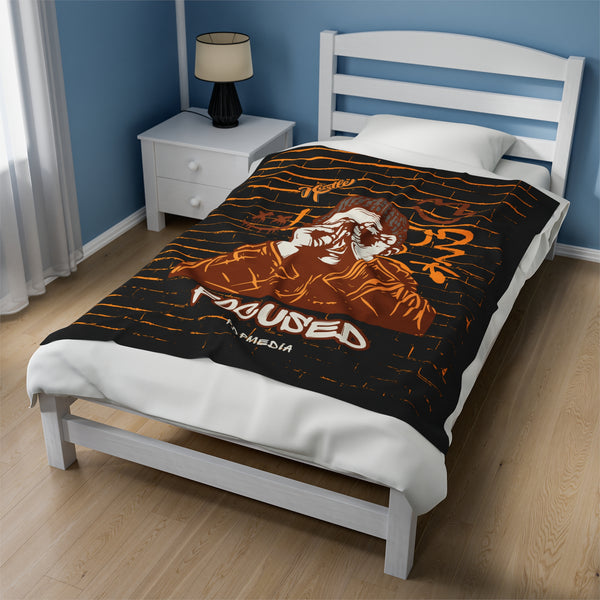 Hustle Mode Plush Blanket - Focused King's Crown (Brown)