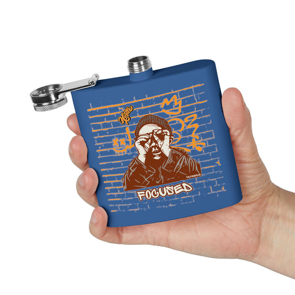 Flask, Hustle Mode - Stainless Steel 6oz (Focused Yellow Crown)