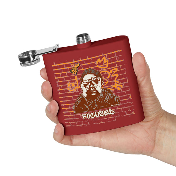 Flask, Hustle Mode - Stainless Steel 6oz (Focused Yellow Crown)