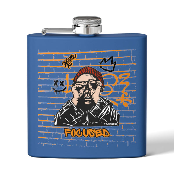 Flask, Hustle Mode - Stainless Steel 6oz (Focused Black Crown)