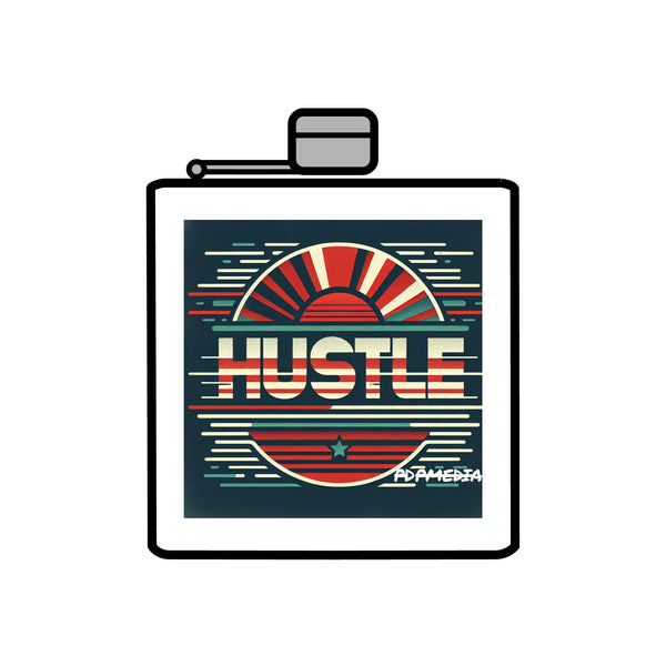 Flask, Hustle Mode - Stainless Steel 6oz (Retro Sports)