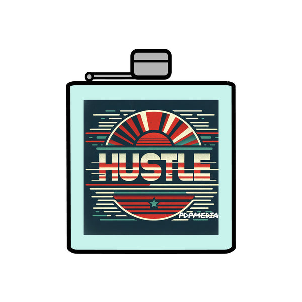 Flask, Hustle Mode - Stainless Steel 6oz (Retro Sports)