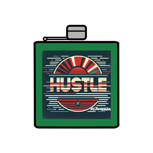 Flask, Hustle Mode - Stainless Steel 6oz (Retro Sports)