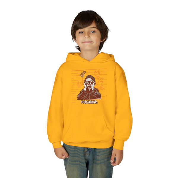 Hustle Mode (Kids) Youth Heavy Blend Hooded Hoodie - Focused (Y)