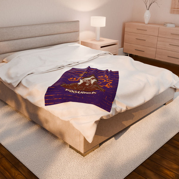 Hustle Mode Plush Blanket - Focused King's Crown (Yellow)
