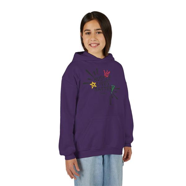 Hustle Mode (Kids) Youth Heavy Blend Hooded Hoodie - Hustle Lives Matter