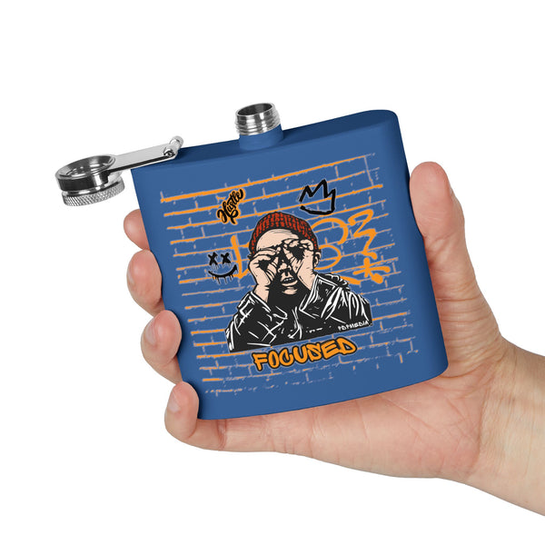 Flask, Hustle Mode - Stainless Steel 6oz (Focused Black Crown)
