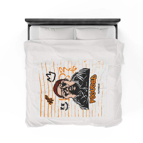 Hustle Mode Plush Blanket - Focused King's Crown (Black)