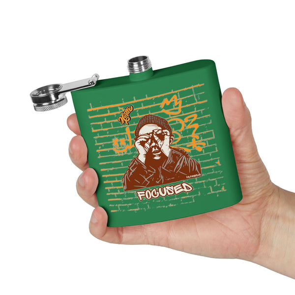 Flask, Hustle Mode - Stainless Steel 6oz (Focused Yellow Crown)