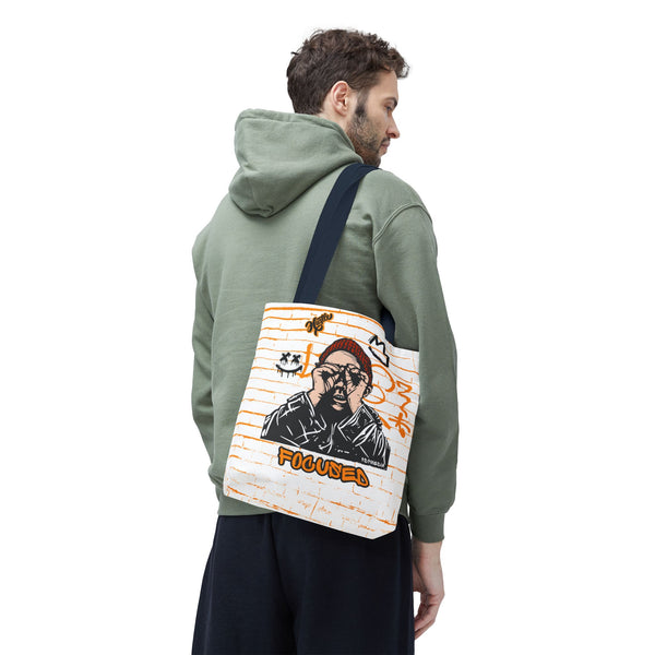 Hustle Mode Tote Bag - Focused Black Crown