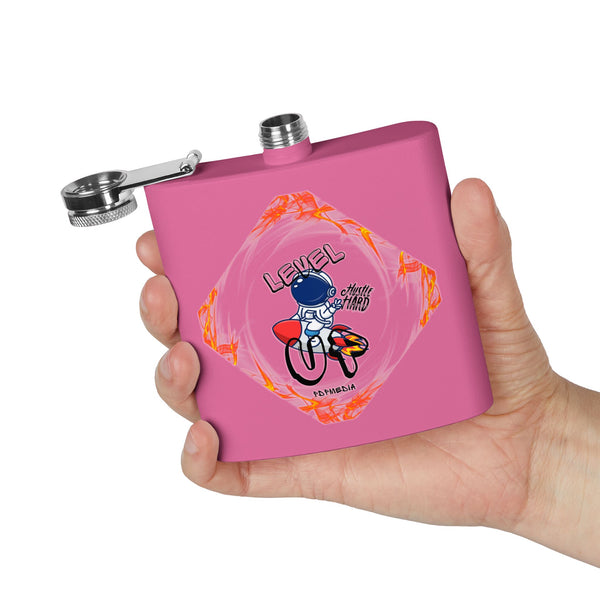 Flask, Hustle Mode - Stainless Steel 6oz (Level Up Black)