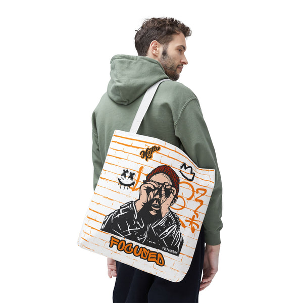 Hustle Mode Tote Bag - Focused Black Crown