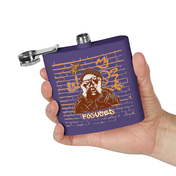 Flask, Hustle Mode - Stainless Steel 6oz (Focused Yellow Crown)