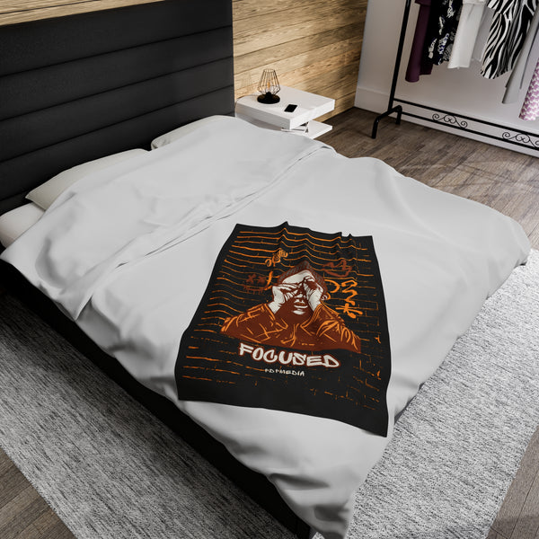 Hustle Mode Plush Blanket - Focused King's Crown (Brown)