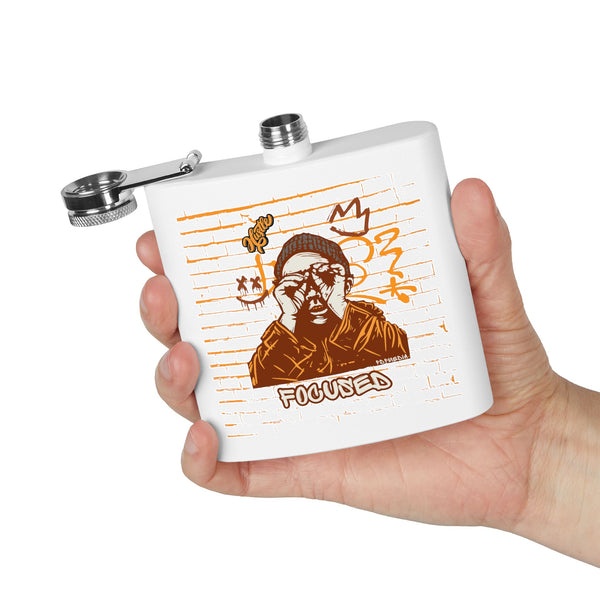 Flask, Hustle Mode - Stainless Steel 6oz (Focused Brown Crown)