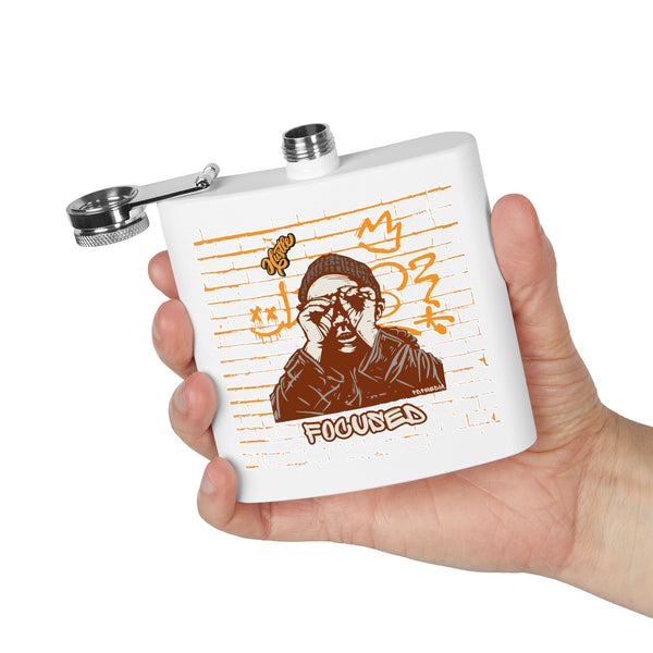 Flask, Hustle Mode - Stainless Steel 6oz (Focused Yellow Crown)