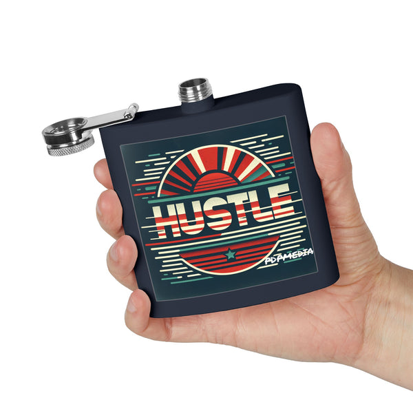 Flask, Hustle Mode - Stainless Steel 6oz (Retro Sports)