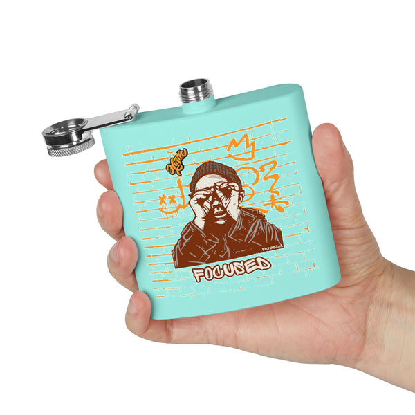 Flask, Hustle Mode - Stainless Steel 6oz (Focused Yellow Crown)