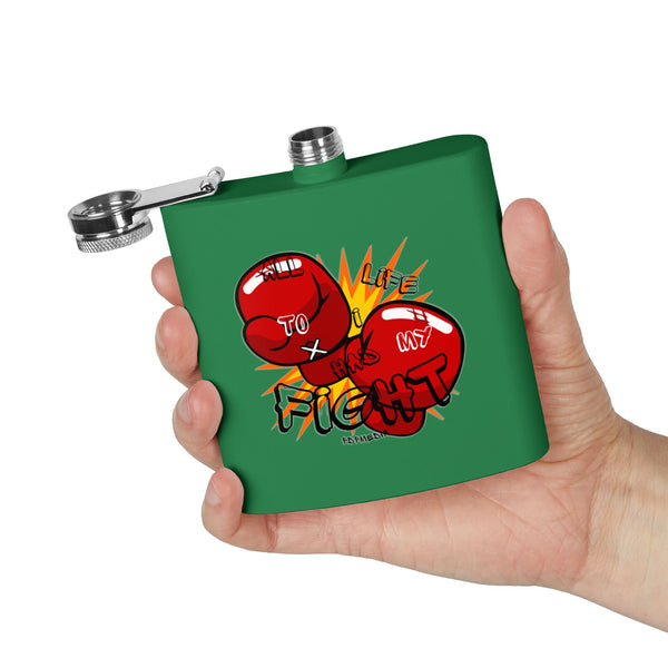 Flask, Hustle Mode - Stainless Steel 6oz (All My Life)