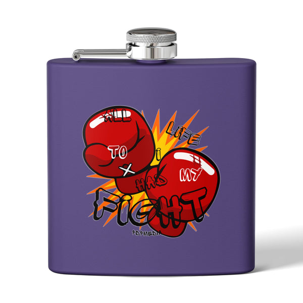 Flask, Hustle Mode - Stainless Steel 6oz (All My Life)