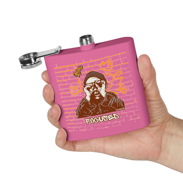 Flask, Hustle Mode - Stainless Steel 6oz (Focused Yellow Crown)