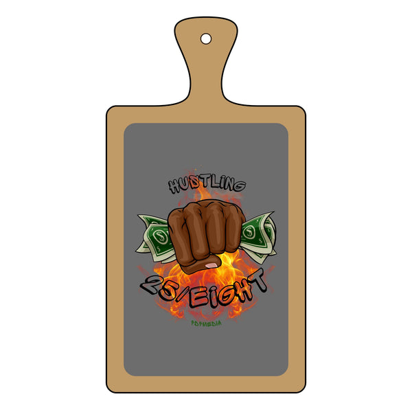 Charcuterie Board - Hustling 25/Eight Black (Engraving) - Hosting Experience Upgrade Acacia Wood Slate Cheese Lovers Entertaining Statement Piece