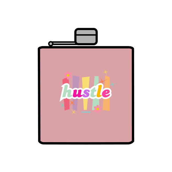 Flask, Hustle Mode - Stainless Steel 6oz (Pastel Hustle)