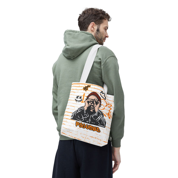 Hustle Mode Tote Bag - Focused Black Crown
