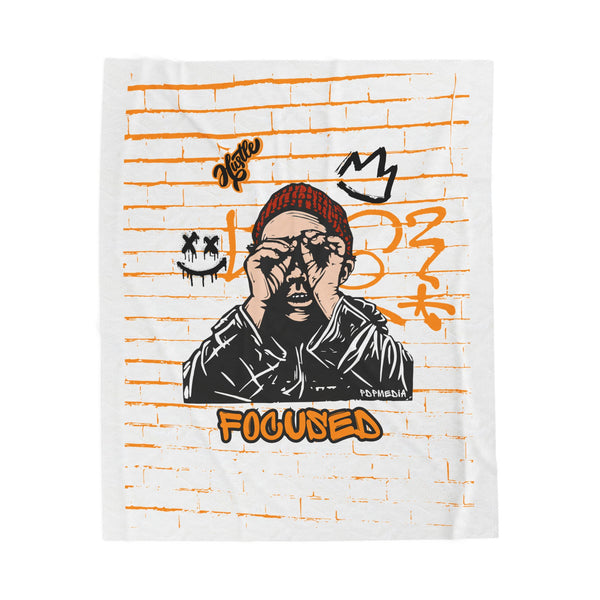 Hustle Mode Plush Blanket - Focused King's Crown (Black)