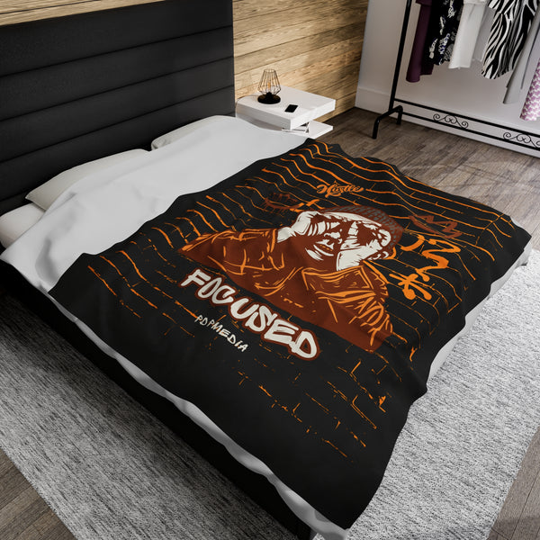 Hustle Mode Plush Blanket - Focused King's Crown (Brown)