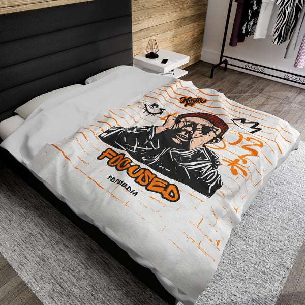 Hustle Mode Plush Blanket - Focused King's Crown (Black)